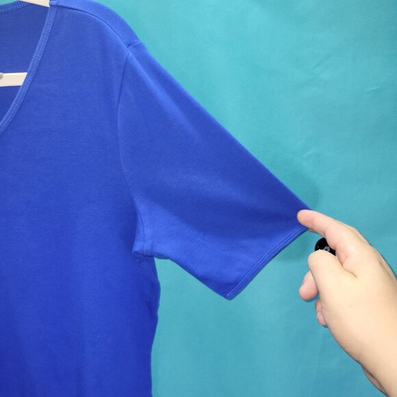 Chicos Ultimate Tee V-Neck Short Sleeve Blue T-Shirt Size 1 - Picture 2 of 10